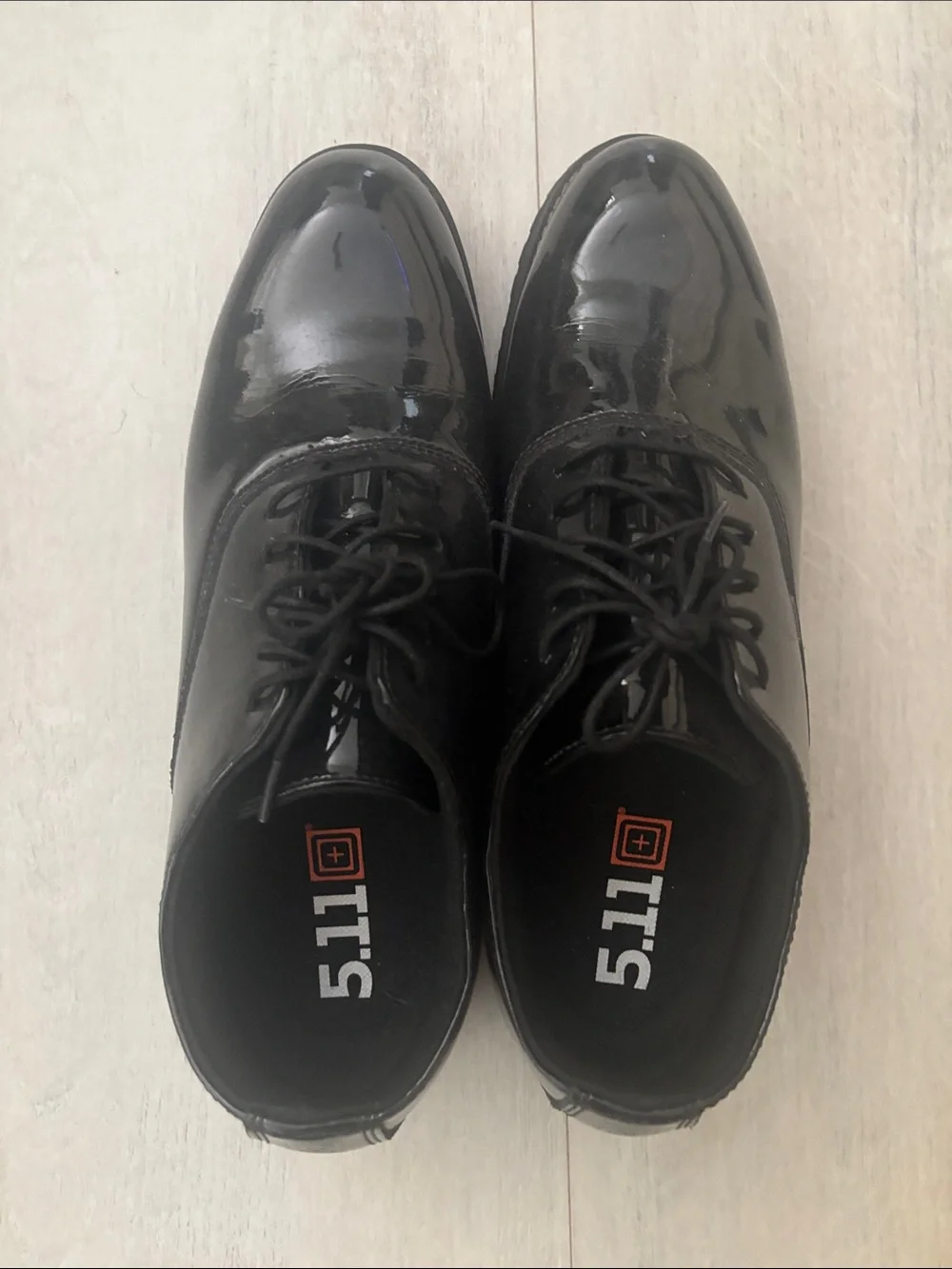 5.11 Tactical Black Patent Leather Lace-Up Dress Oxfords